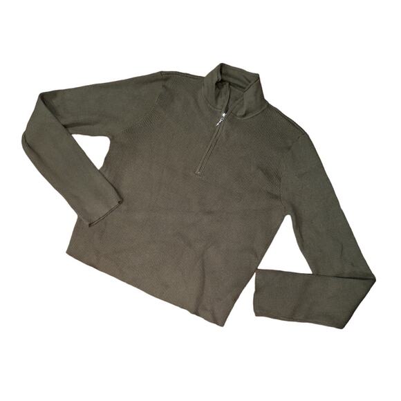 NWT Cider Solid Zipper Up Knitted Crop Top 4X - Picture 7 of 7